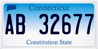 CT license plate AB32677