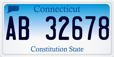 CT license plate AB32678