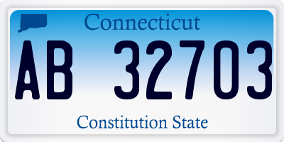 CT license plate AB32703