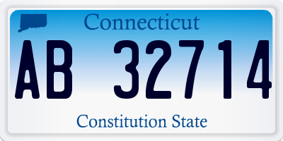 CT license plate AB32714