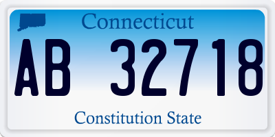 CT license plate AB32718