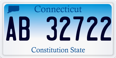 CT license plate AB32722