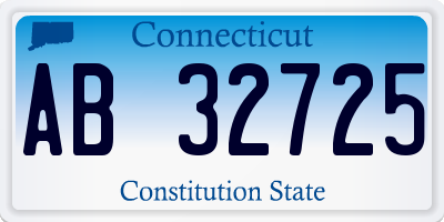 CT license plate AB32725
