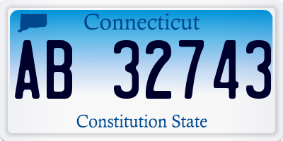 CT license plate AB32743