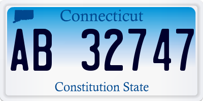 CT license plate AB32747