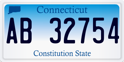 CT license plate AB32754