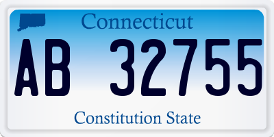 CT license plate AB32755