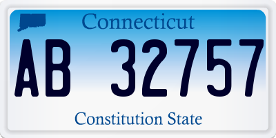 CT license plate AB32757