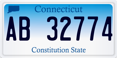 CT license plate AB32774