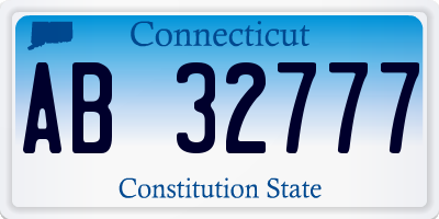 CT license plate AB32777