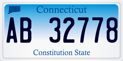 CT license plate AB32778