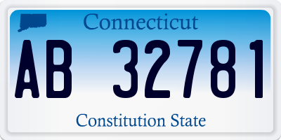 CT license plate AB32781