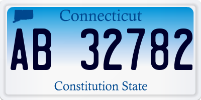 CT license plate AB32782