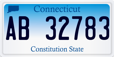 CT license plate AB32783
