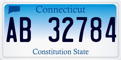 CT license plate AB32784