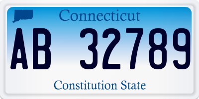 CT license plate AB32789