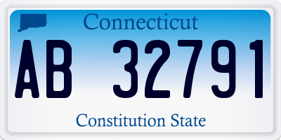 CT license plate AB32791