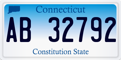 CT license plate AB32792