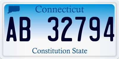 CT license plate AB32794