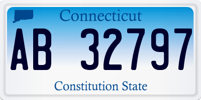 CT license plate AB32797