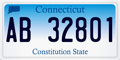 CT license plate AB32801