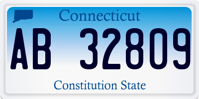 CT license plate AB32809