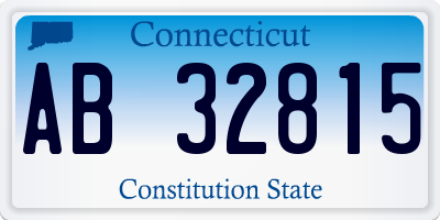 CT license plate AB32815