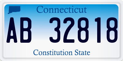 CT license plate AB32818