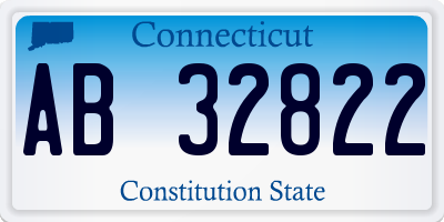 CT license plate AB32822
