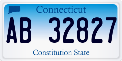 CT license plate AB32827