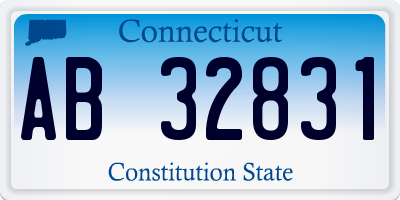 CT license plate AB32831