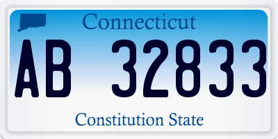 CT license plate AB32833
