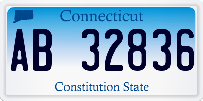 CT license plate AB32836