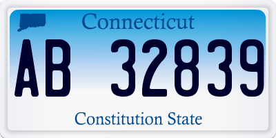 CT license plate AB32839