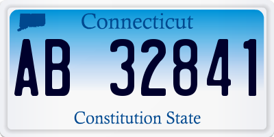 CT license plate AB32841