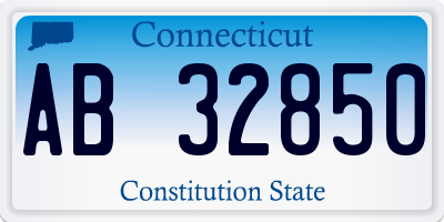 CT license plate AB32850