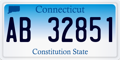 CT license plate AB32851