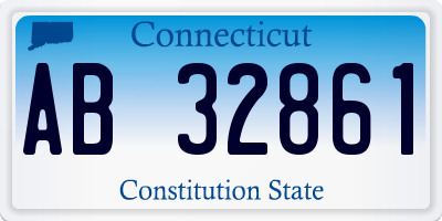 CT license plate AB32861