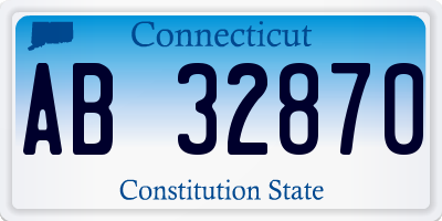 CT license plate AB32870