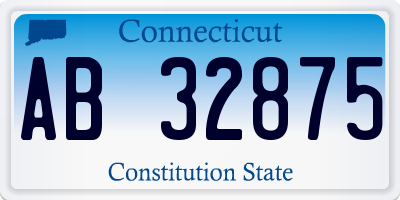 CT license plate AB32875