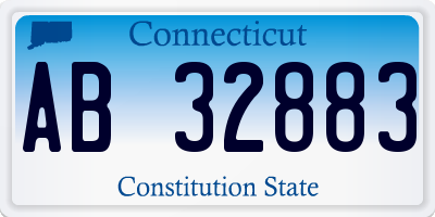 CT license plate AB32883