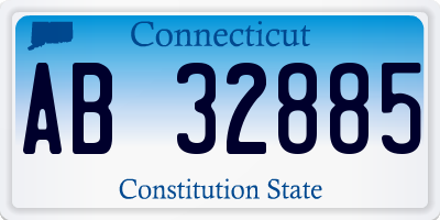 CT license plate AB32885