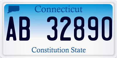 CT license plate AB32890