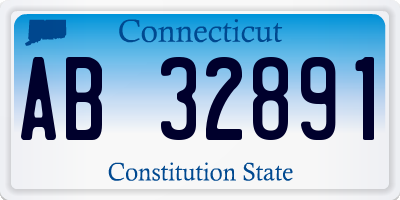 CT license plate AB32891