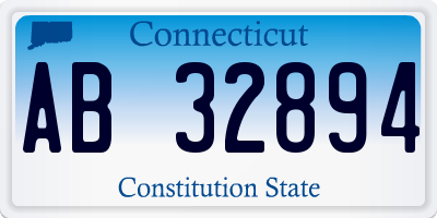 CT license plate AB32894