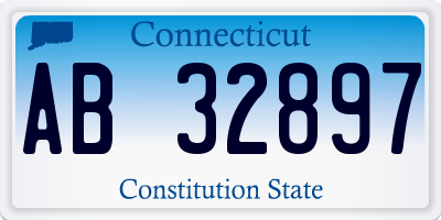 CT license plate AB32897