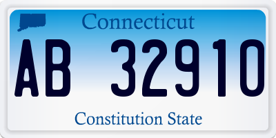 CT license plate AB32910