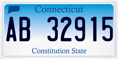 CT license plate AB32915