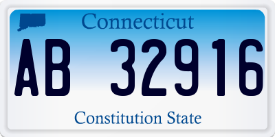 CT license plate AB32916