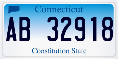 CT license plate AB32918
